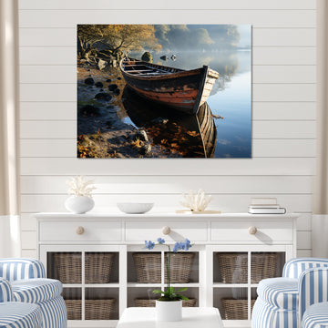 Sailing Charm In The Morning Mist - Boat Sailing Canvas Wall Art